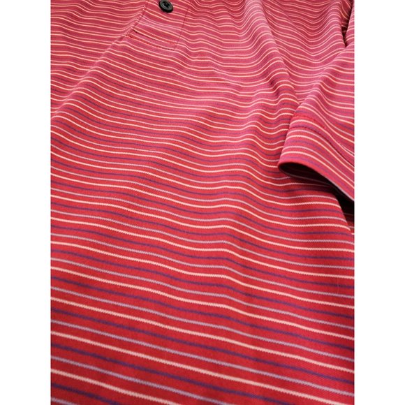 Tasso Ella Greg Norman Red Striped Polo Shirt Men's Size Large Short Sleeve - Picture 2 of 4